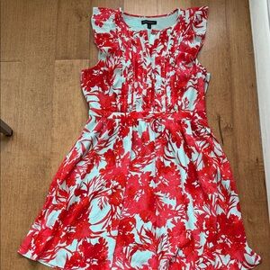 Banana Republic Red and Blue Floral Dress size 14P